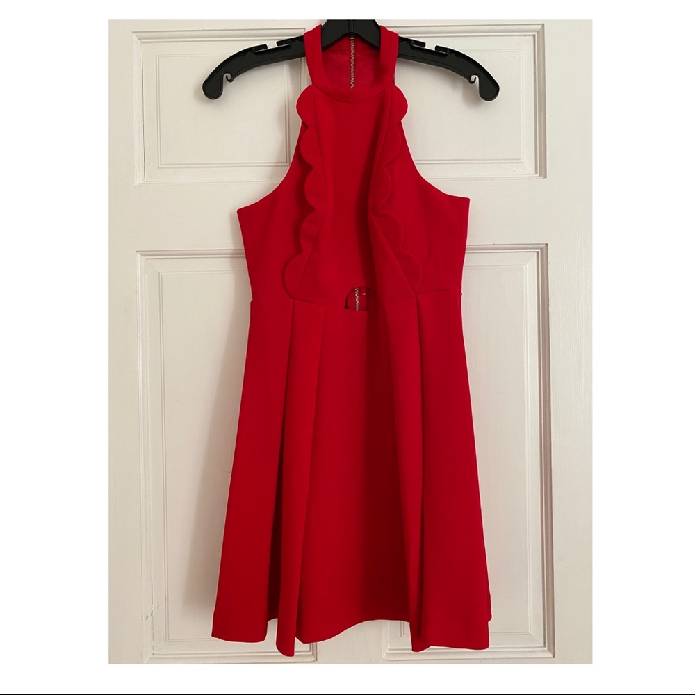 BCBGeneration Red Scalloped Dress XS